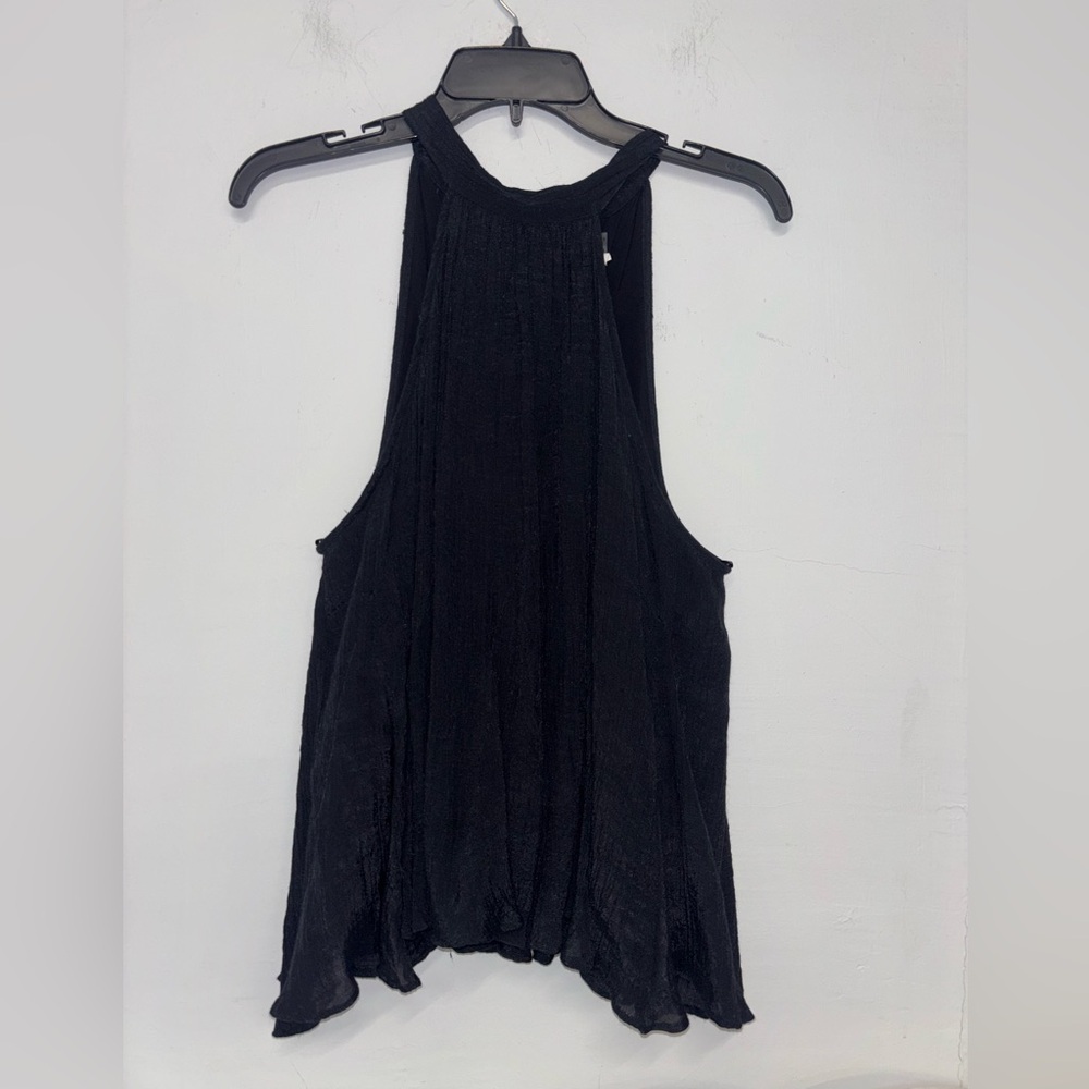 Mustard Seed Flowy Sleeveless Boho Black Top Size small
